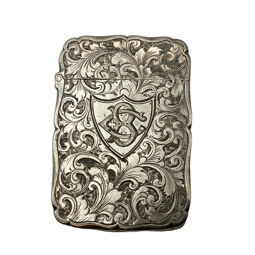 43 - A sterling silver pocket Vesta with chased acanthus leaf decoration by Nathan and Hayes Chester 1895... 