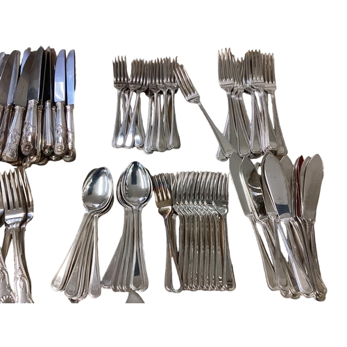 58 - A collection of silver plated flatware and cutlery mostly in The Kings Pattern.