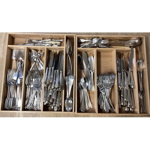 58 - A collection of silver plated flatware and cutlery mostly in The Kings Pattern.