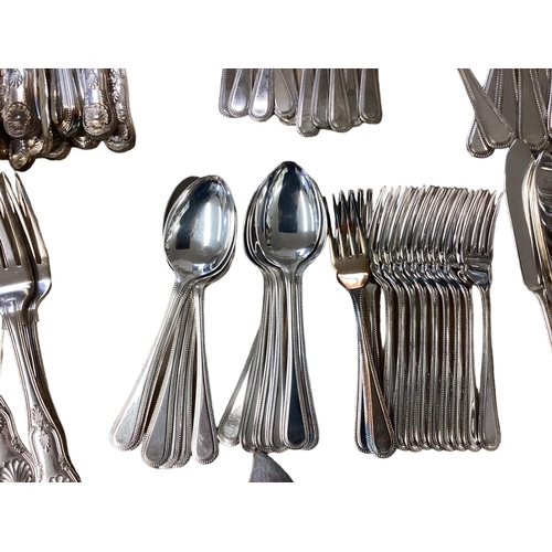 58 - A collection of silver plated flatware and cutlery mostly in The Kings Pattern.