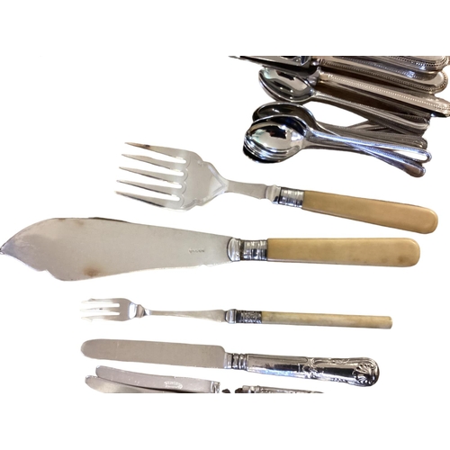 58 - A collection of silver plated flatware and cutlery mostly in The Kings Pattern.