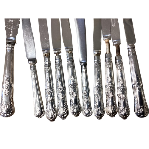 58 - A collection of silver plated flatware and cutlery mostly in The Kings Pattern.