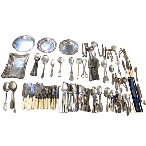 70 - A collection of silver plated flatware and other items