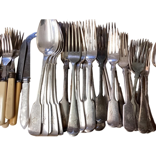 70 - A collection of silver plated flatware and other items