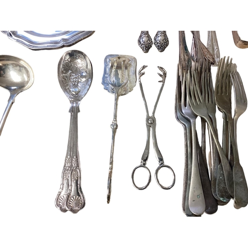 70 - A collection of silver plated flatware and other items