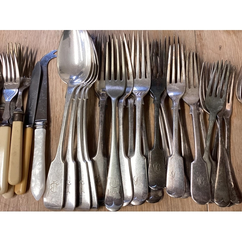 70 - A collection of silver plated flatware and other items