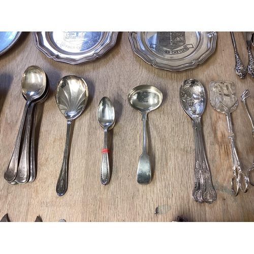 70 - A collection of silver plated flatware and other items