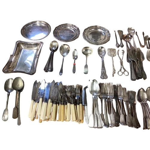 70 - A collection of silver plated flatware and other items