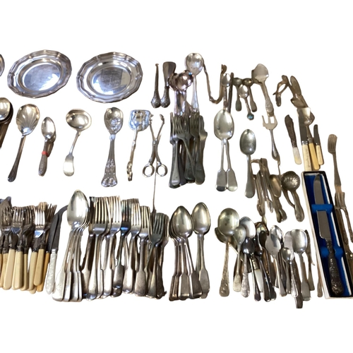 70 - A collection of silver plated flatware and other items