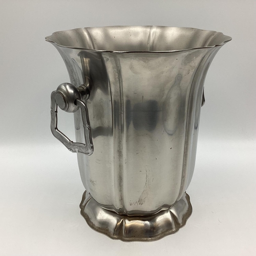 73 - Two silver plated ice buckets together with 6 person plated canteen of cutlery by Sanders and Bowers... 