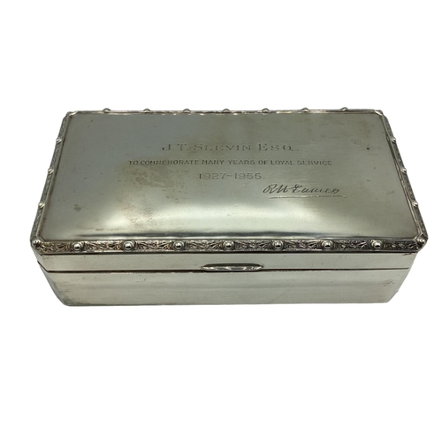 93 - A sterling silver cigarette box with cedar lining a Amos Brothers LTD Birmingham 1904 16.5cm x 9cm x... 