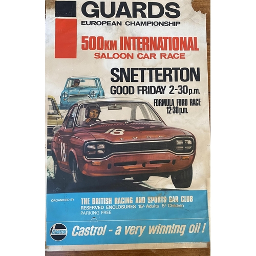 158 - Guards European Championships original Castrol poster, 500km International Saloon Car Race, Snettert... 