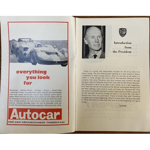 161 - Three original BARC posters and an original official programme, Thruxton International Motor Racing,... 