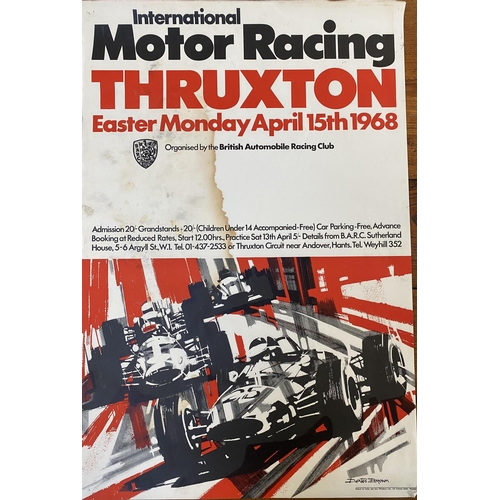 161 - Three original BARC posters and an original official programme, Thruxton International Motor Racing,... 