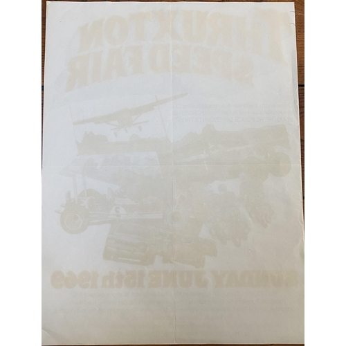 162 - Thruxton Speed Fair BARC original poster, Sunday June 15th 1969.  Condition good, bar light folding ... 