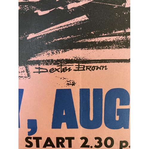 163 - Thruxton original BARC motor racing poster Sunday August 4th Start 2.30 pm.  Printed signature 'Dext... 