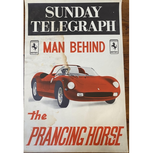 164 - Three original Telegraph posters, x 2 Sunday Telegraph Ferrari poster 'Man behind the prancing horse... 