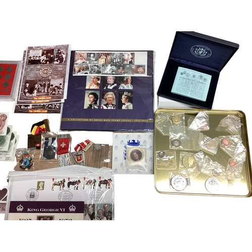 397 - A collection of 20th century commemorative and collectible coins and stamps and bank notes