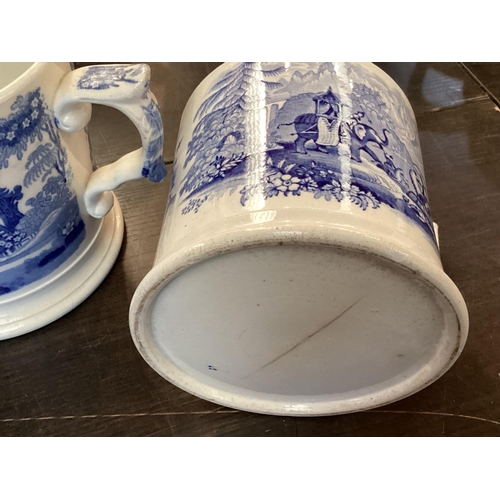 107 - A large collection of blue and white cider mugs, late 18th century to early 20th century, various ma... 