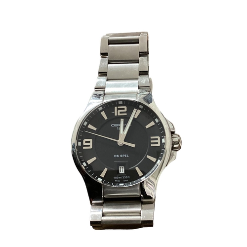 29 - A Certina DS Spel automatic wristwatch. Stainless steel case with black 34mm face with Arabic and ba... 