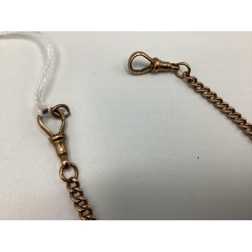 33 - 9CT Rose gold flat curb link gents Albert chain, approx 39 cm , 10.7g