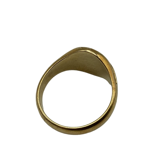 40 - 18ct gold gents signet ring, 4.5g, size T