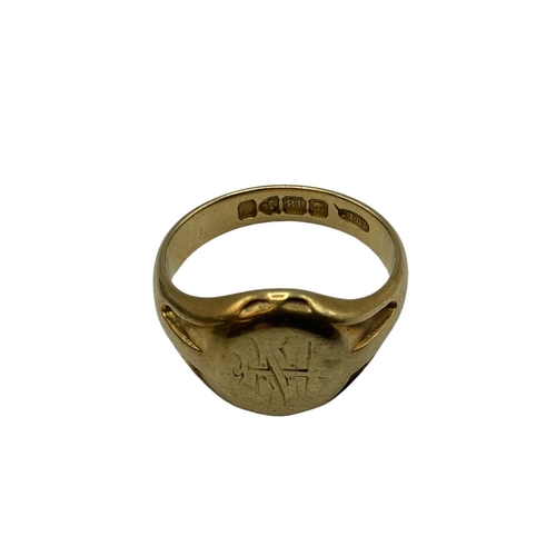 40 - 18ct gold gents signet ring, 4.5g, size T