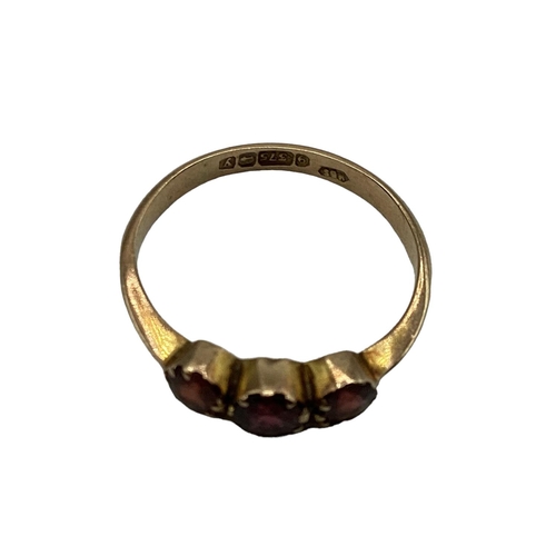 45 - Three 9ct gold gem set rings, 2.7grams