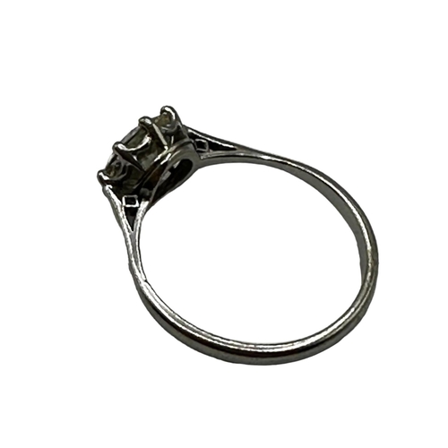 54 - A platinum and single stone diamond ring. Old brilliant cut diamond. 2.25ct in an 8 claw setting, D ... 