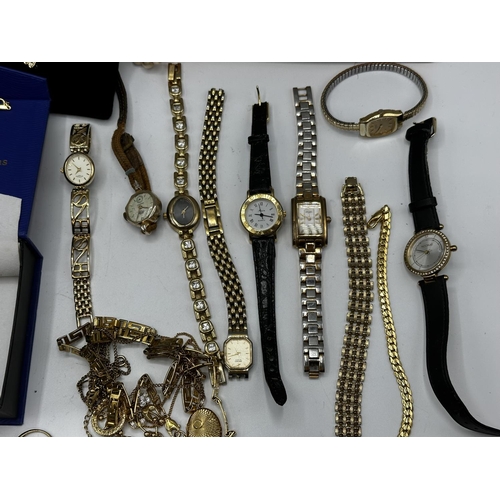 57 - A collection of costume jewellery and watches