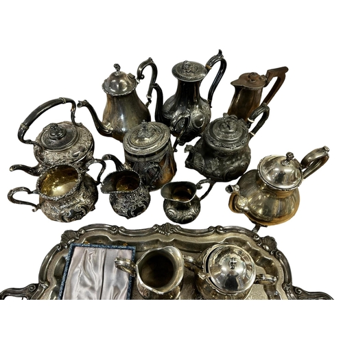 64 - A collection of silver plated wares together  with a  collection of sterling silver tea spoons.