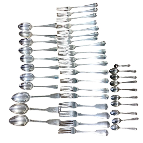 96 - A collection of sterling silver flatware. approx 64ozt.