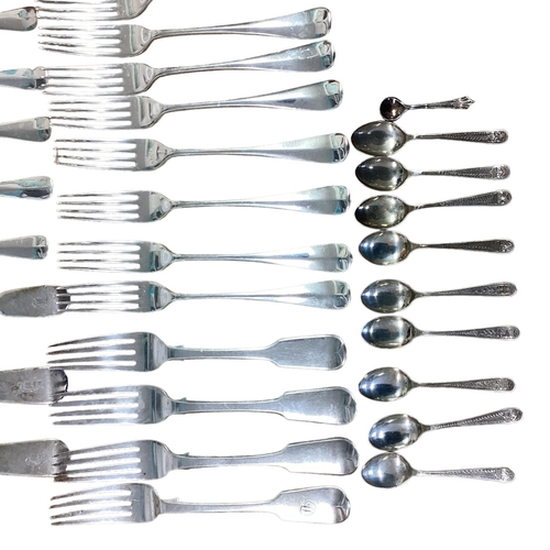 96 - A collection of sterling silver flatware. approx 64ozt.