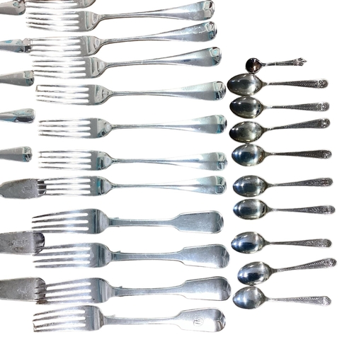 96 - A collection of sterling silver flatware. approx 64ozt.