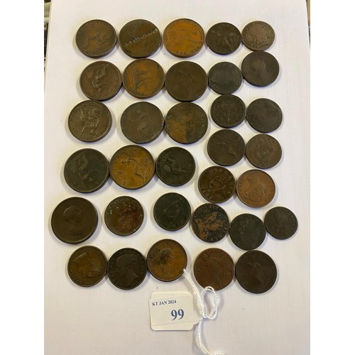 99 - A collection of Early 19th century and later British coinage, see images for condition