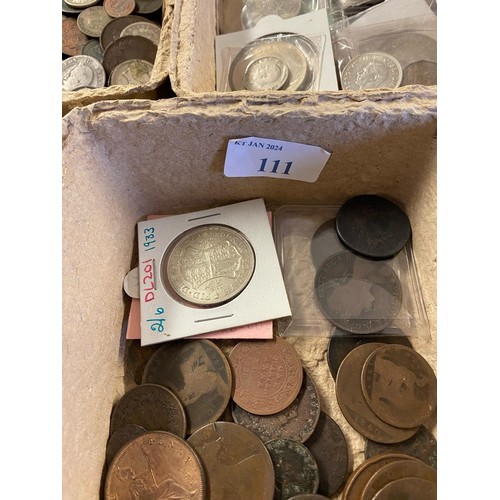 111 - A collection of C19th and C20th British and World Coins, see images for condition