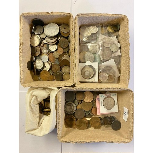 111 - A collection of C19th and C20th British and World Coins, see images for condition