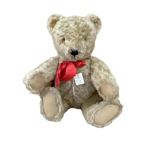 104 - Original Steiff bear with button, 65cm Blonde, 1950 in good condition, slight light markings to pads... 