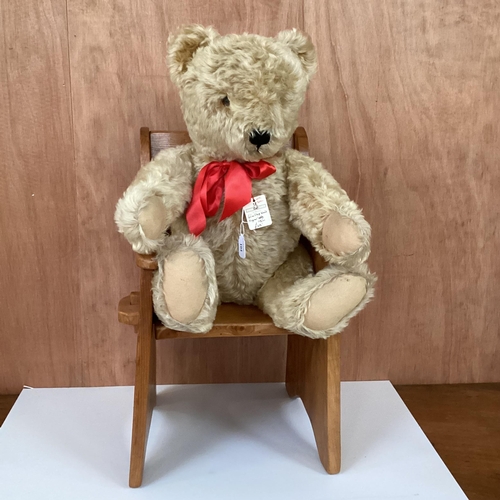 104 - Original Steiff bear with button, 65cm Blonde, 1950 in good condition, slight light markings to pads... 