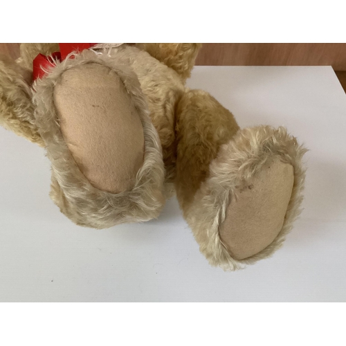 104 - Original Steiff bear with button, 65cm Blonde, 1950 in good condition, slight light markings to pads... 