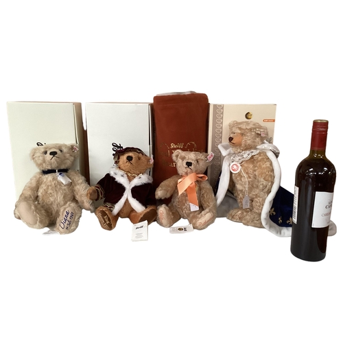 105 - Four  Steiff Bears with a Royal theme, all boxed, all limited, all certificates, in condition as new... 