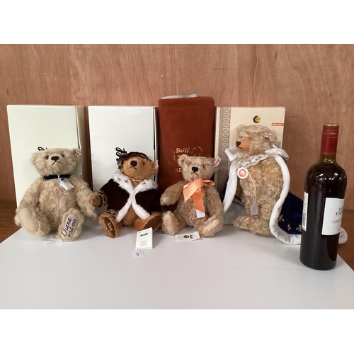 105 - Four  Steiff Bears with a Royal theme, all boxed, all limited, all certificates, in condition as new... 