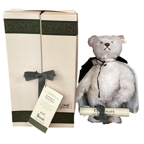 111 - Harrods musical bear called Edwardian Opera, with box and cert, 1995, condition, as new ; and two St... 