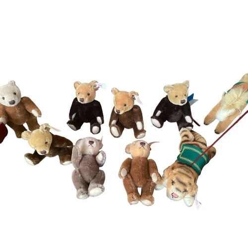 113 - Part Steiff Millenium carousel to include 8 miniature Steiff bears, all with buttons, and 4 carousel... 