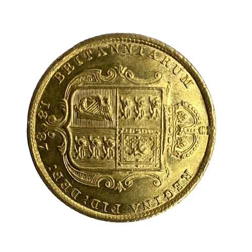 32 - A Victoria gold half sovereign. 1887. Shield verso. 4.00g.