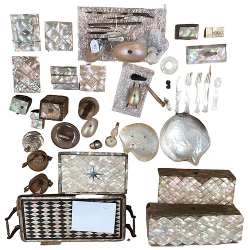 258 - A quantity of Mother of Pearl items, see all images for details