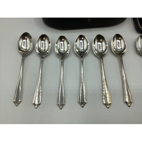 61 - Collection of sterling silver items, teaspoons, egg cups etc, Various dates and makers.