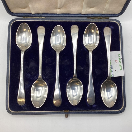 61 - Collection of sterling silver items, teaspoons, egg cups etc, Various dates and makers.