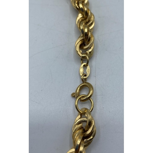 141 - An 18ct gold rope twist bracelet , 21cm, 12.7g