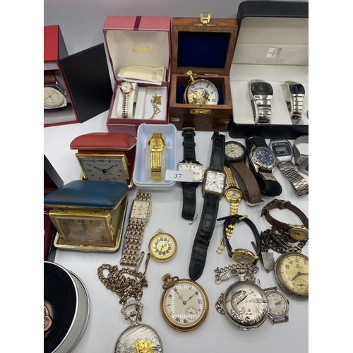 37 - A collection of High Street fashion and vintage watches to include Smiths.